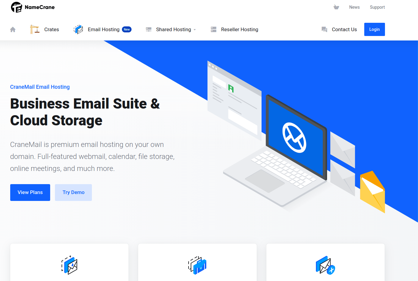 NameCrane's CraneMail email hosting service notes / review