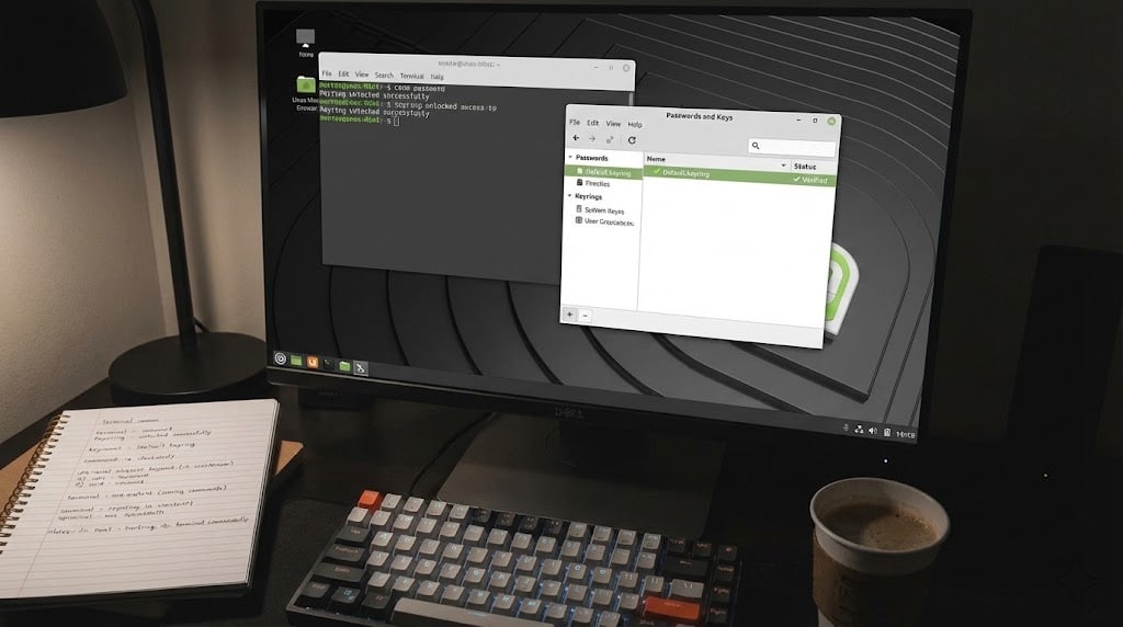 Linux Mint keyring stuck - fix