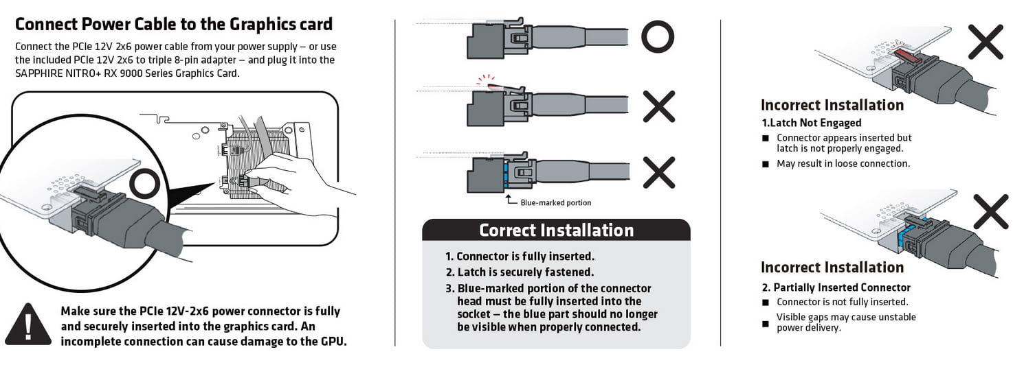 12V-2x6 power connector installation instructions