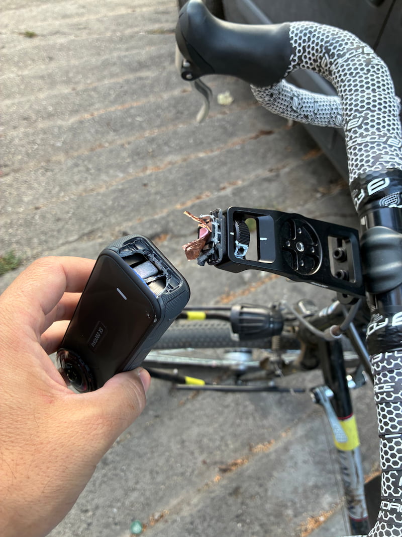 Insta360 X5 camera broken at its mount